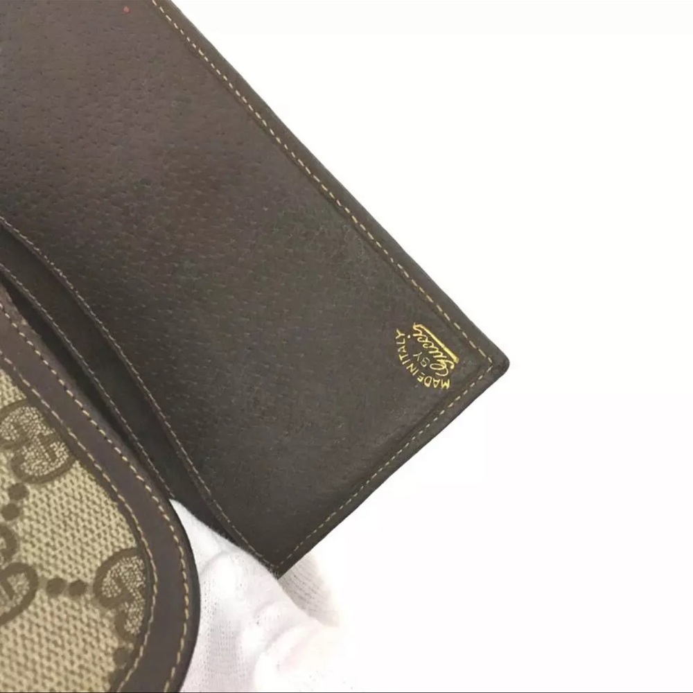 AUTH OLD GUCCI Horse Bit GG Logo Leather Trifold Wallet - Picture 8 of 8